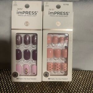 imPRESS Press‑On Nails Set — Purple & Pink Accent Styles